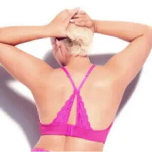 Fox And Royal Plus Size Bralette Wireless Hot Pink Bra Size Large/ 20